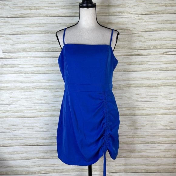 Revolve Superdown Blue Fabiana Ruched Side Mini Dress - Picture 4 of 5